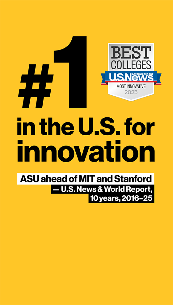 ASU Rankings graphic #1 in Innovation
